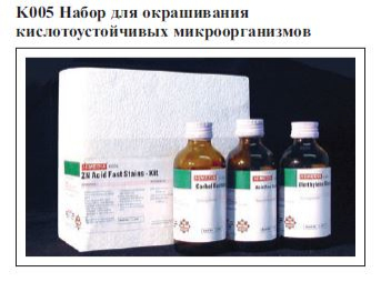 Набор красителей для окрашивания кислотоустойчивых микроорганизмов 1 набор (ФСЗ 2009/03635)