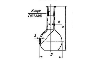 Колба плоскодонная со шлифом, ТС, П-1-100-19/26, 10шт/уп