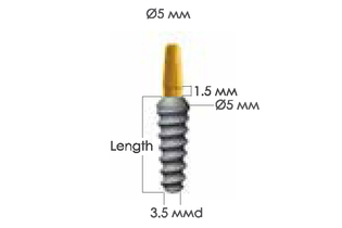 ARRP 5 mmd x 15 mml - Тонкий имплантат