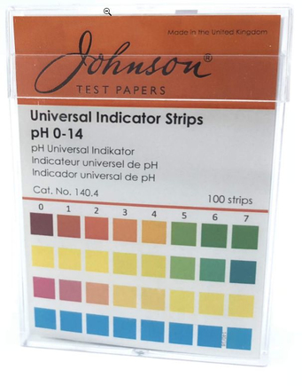Индикаторная бумага pH 0-14, шаг 1, на пластиковой подложке, Johnson